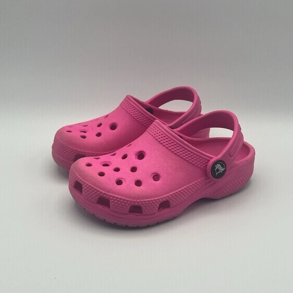Crocs Classic Clogs Pink Slip On Comfort Slides‎ Sandals - Kids Toddler Size 9